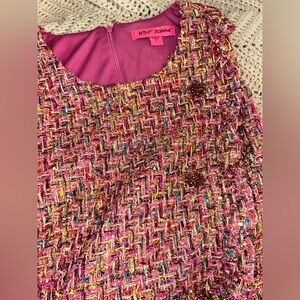 Betsey Johnson Pink Multicolor Tweed Party Dress
